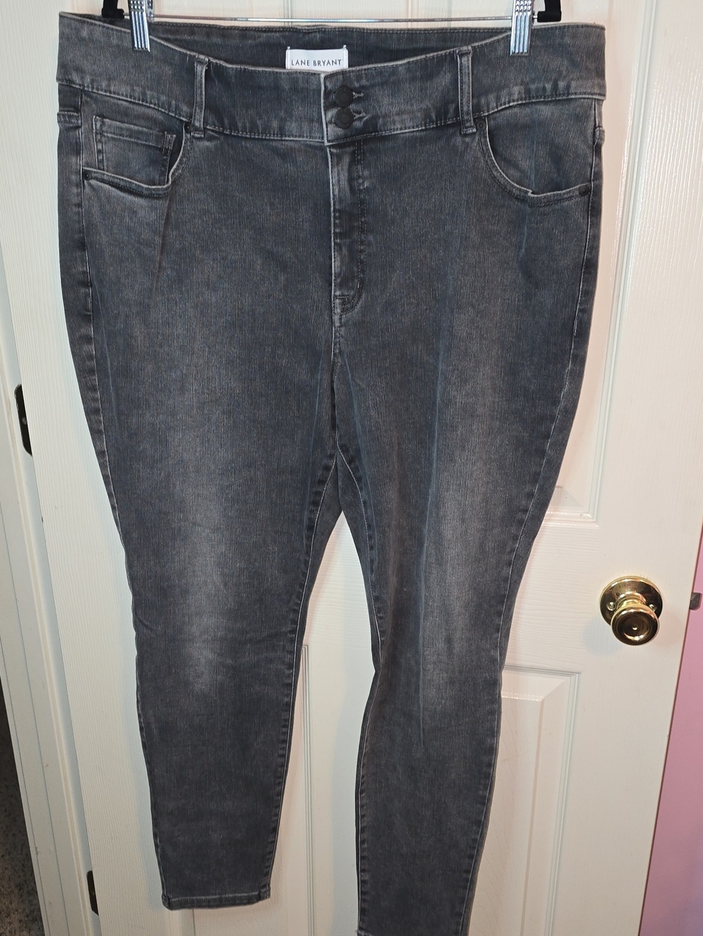 Lane Bryant Washed Charcoal High-Rise Skinny Jeggings